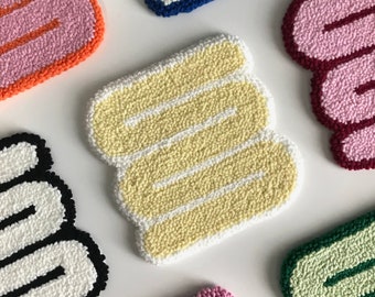 Punch Needle Untersetzer, getufteter Becherteppich, Kaffeeuntersetzer, Tassenteppich, Blumen-Punschnadel-Untersetzer, Getränkeuntersetzer, Trend Teppich Untersetzer