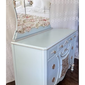 Antique Dresser/vintage Dresser/painted Dresser/blue Dresser ...