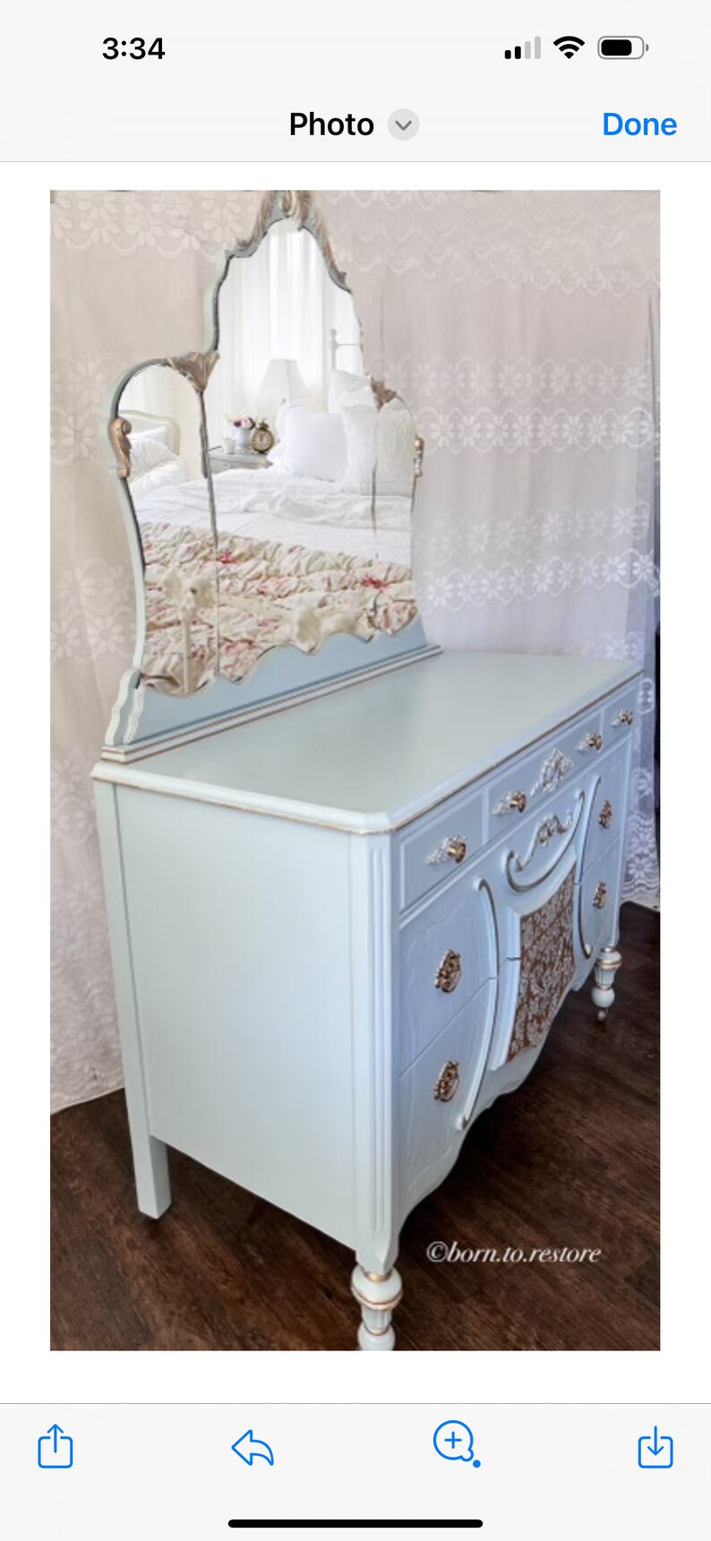 Antique Dresser/vintage Dresser/painted Dresser/blue Dresser ...