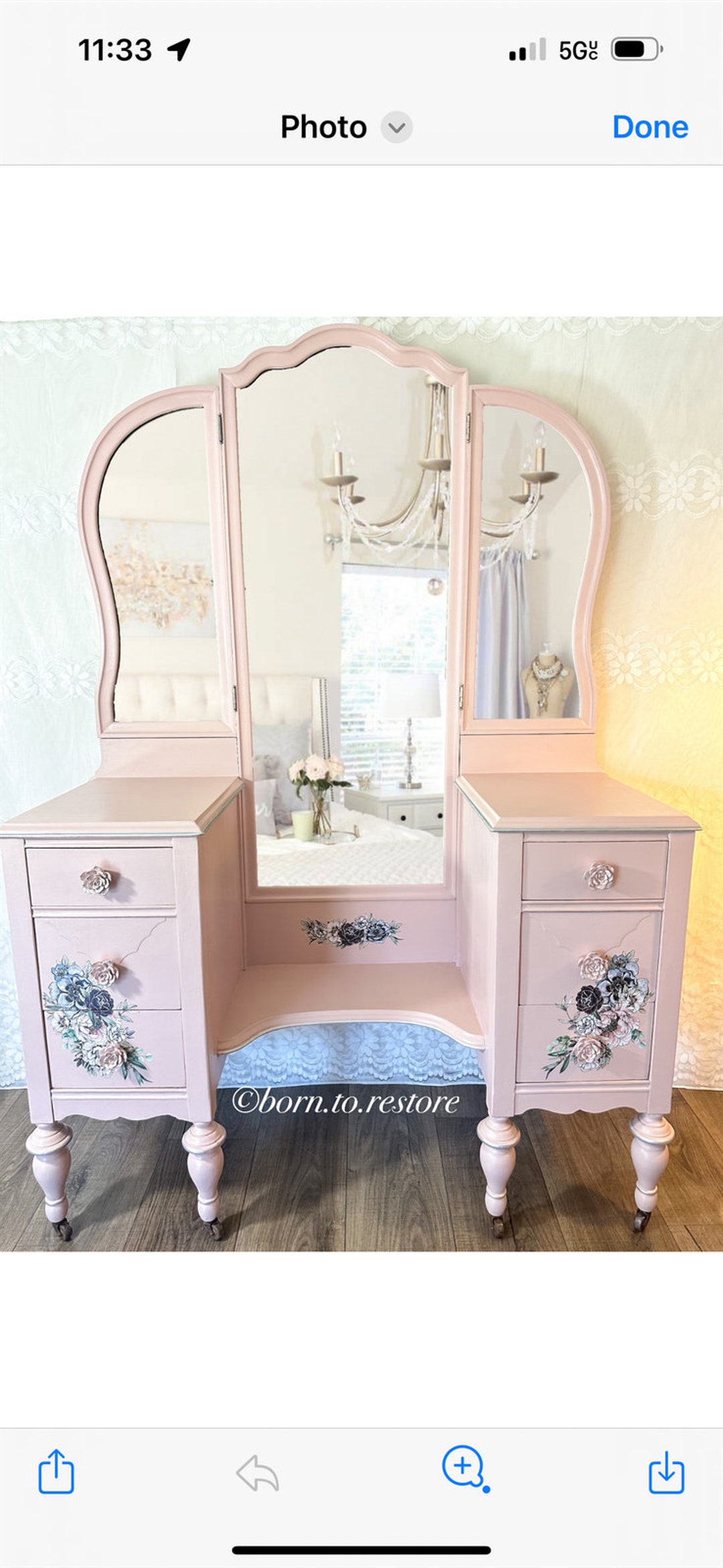 Antique Vanity/vintage Vanity/pink Vanity/makeup Vanity/makeup Table