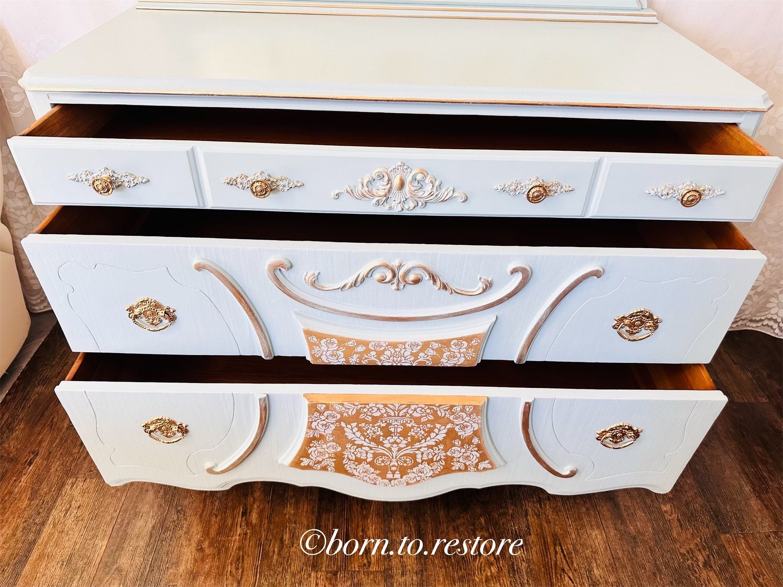 Antique Dresser/vintage Dresser/painted Dresser/blue Dresser ...