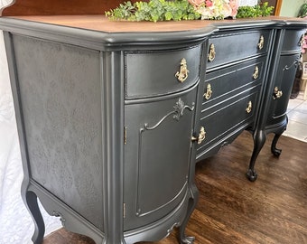 Antique Buffet/Vintage buffet/ antique credenza/painted buffet//Refinished sideboard/Media TV console/Dining room server