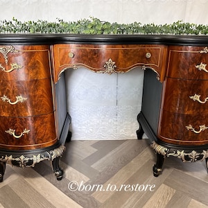 SOLD••••••••••please do not purchase Vintage desk/Antique desk/Writing desk/Refinished  Desk/Painted desk/Office Furniture/Unique desk