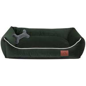 FUUFEE LUX Hundebetten, Hundekissen, Hundekorb, Hundeliege, Hundebett große Hunde, Hundedecke, abnehmbarer Bezug, S M L XL viele Farben Tiefgrün