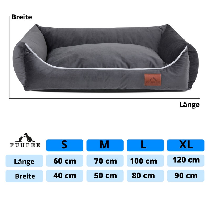 Lits pour chiens FUUFEE LUX, coussins pour chiens, panier pour chiens, chaise longue pour chiens, lit pour chiens de grande taille, couverture pour chiens, housse amovible, S M L XL, plusieurs couleurs image 9