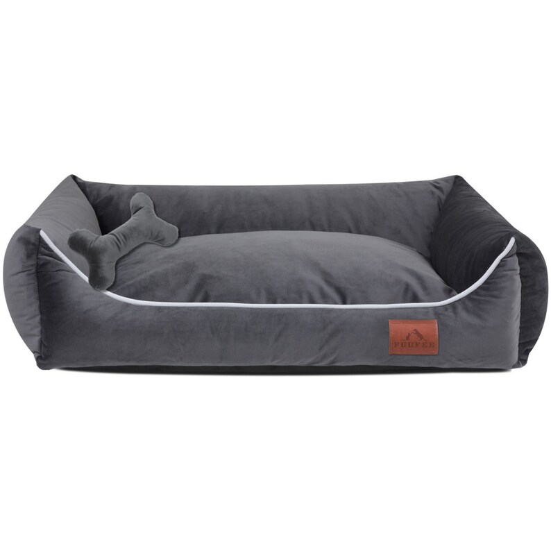 Lits pour chiens FUUFEE LUX, coussins pour chiens, panier pour chiens, chaise longue pour chiens, lit pour chiens de grande taille, couverture pour chiens, housse amovible, S M L XL, plusieurs couleurs Graphit