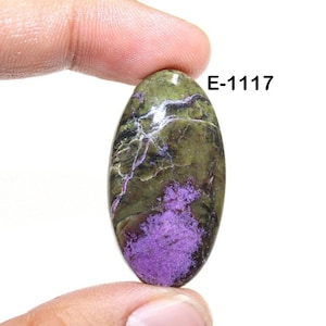 Australian Stichtite in Serpentine Cabochons – Purple & Green Atlantisite Gemstone for Jewelry Making, Healing Crystals