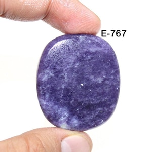 Natural Lepidolite Cabochon – Purple Polished Gemstone for Jewelry Making, Healing Crystal, Soothing Stone, Cabochon