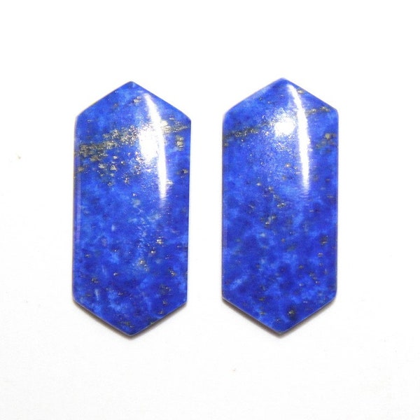 Reicher blauer Lapislazuli mit ein paar Pyrit Spinkles, Cabochon loses Edelstein Paar, abgestimmtes Paar Edelstein für Ohrring verwenden