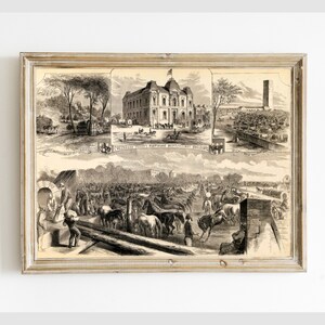 Vintage Printable Drawing Civil War Sketches, Antique Digital Wall Art Print, Instant Download #378