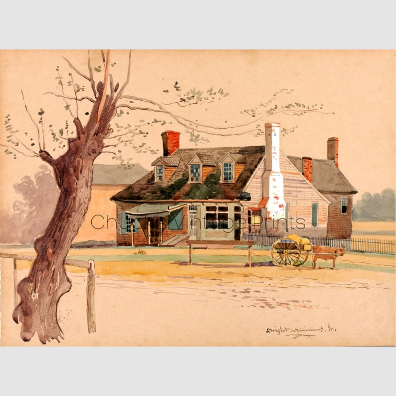 Vintage Post Office Painting PRINTABLE Old Americana Etsy