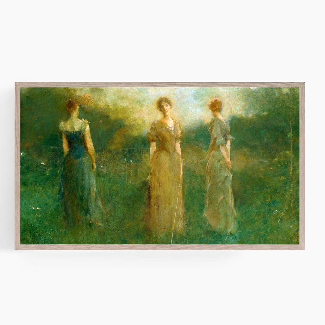 Samsung Frame TV Vintage Art Women in the Night Garden Under Etsy