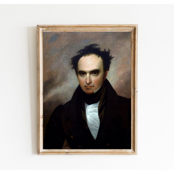 Vintage Congressman Senator Portrait Daniel Webster Politician Painting Printable, Antique Digital Art Print, Instant Download, #524