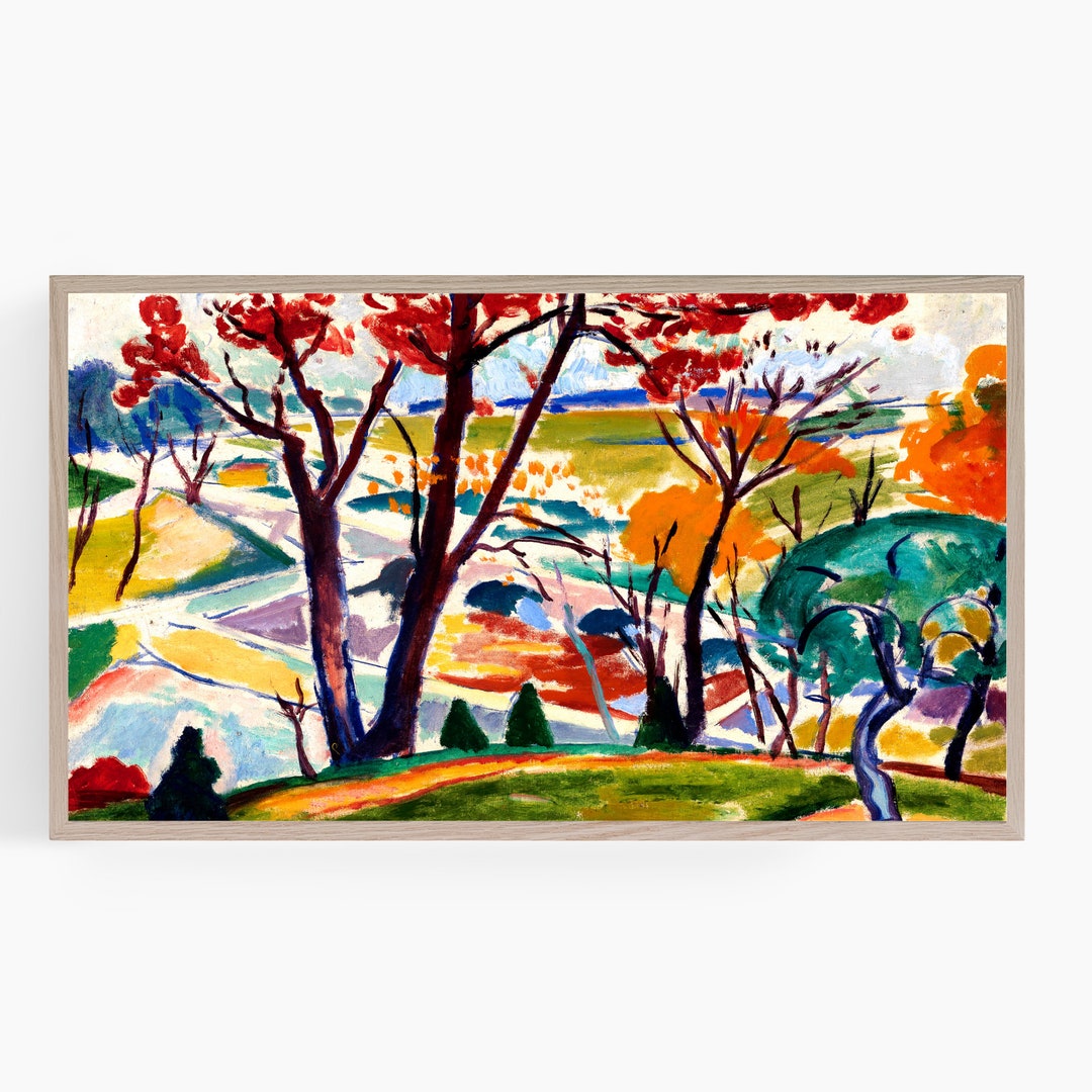 Samsung Frame TV Vintage Art Colorful Blooming Valley Etsy