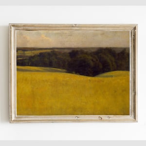 Vintage Rolling Countryside Landscape Painting PRINTABLE, Neutral Antique Digital Wall Art Print, Instant Download #142