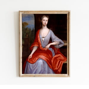 Vintage Oil Portrait of a Woman Painting PRINTABLE, European Digital Wall Art Print, Instant Download #656