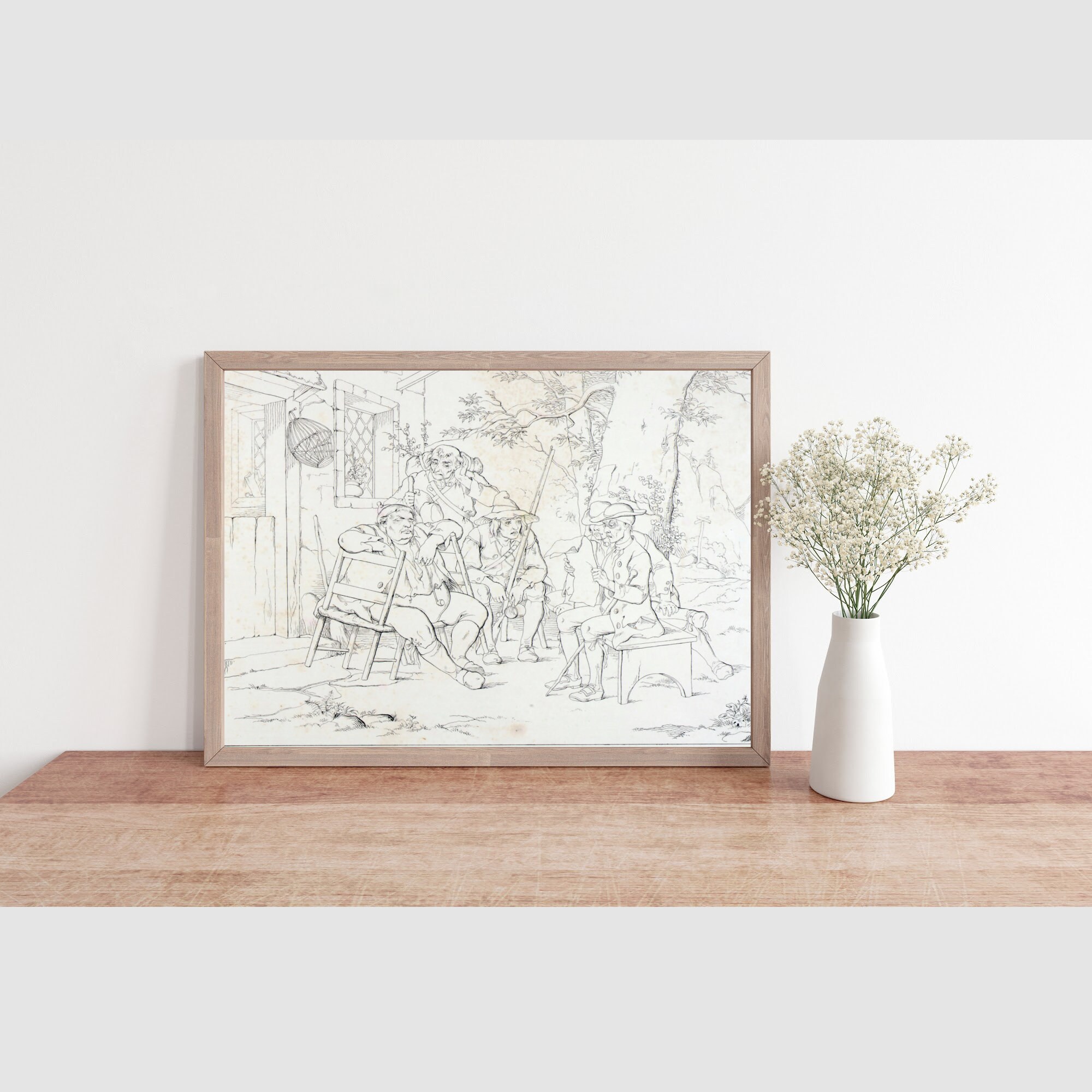 Vintage Printable Rip Van Winkle Sketch Drawing rip With Junto at the ...