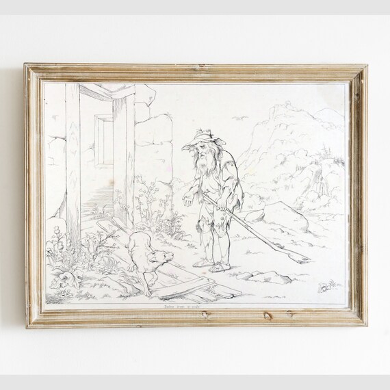Vintage Printable Rip Van Winkle Sketch Drawing rip | Etsy