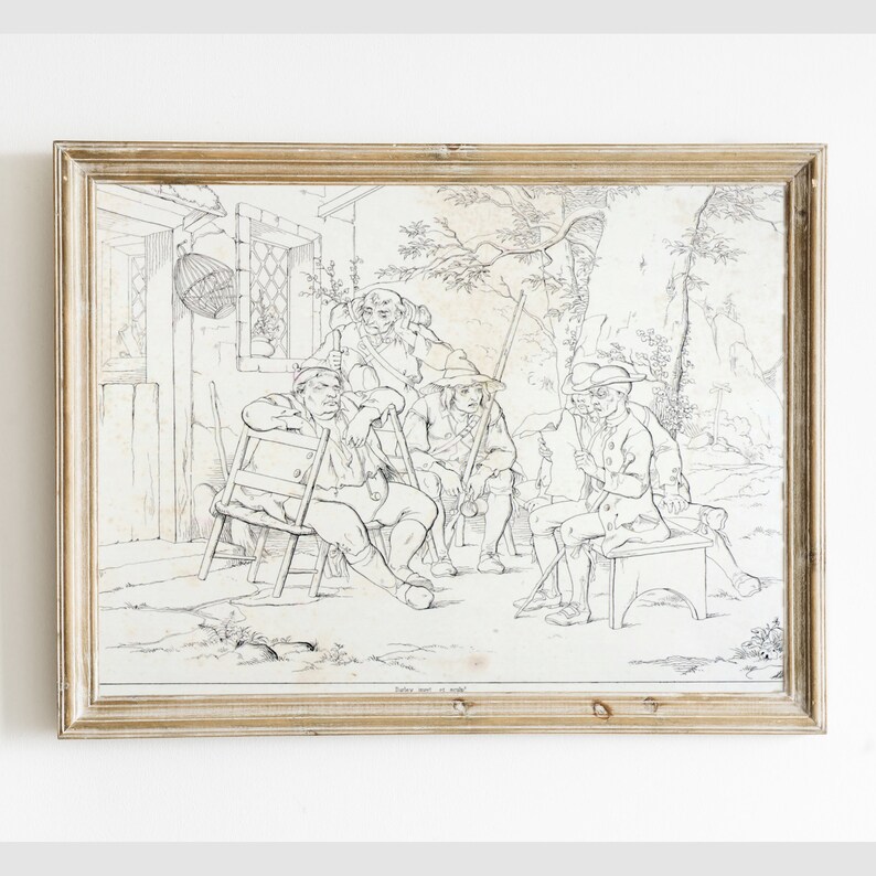 Vintage Printable Rip Van Winkle Sketch Drawing rip With Junto at the ...
