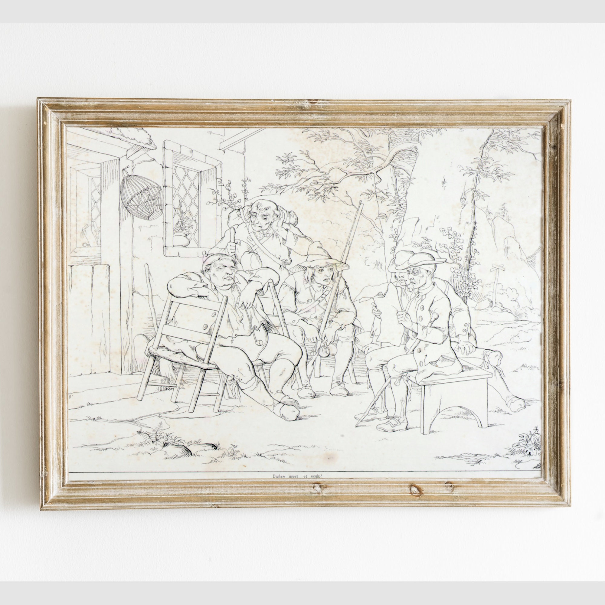 Vintage Printable Rip Van Winkle Sketch Drawing rip With Junto at the ...