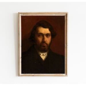 Vintage Portrait of a Victorian Gentleman Painting Printable, Dapper Man Beard Antique Painting Digital Art Print, Instant Download, #510