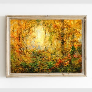 Magical Autumn Tangle Vintage Painting, Antique Fall Digital Wall Art PRINTABLE, Instant Download #603rr