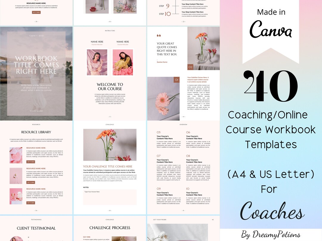 Online Course Workbook Example 40 Coaching/online Course Workbook Template for Coaches, Lead Magnet ...