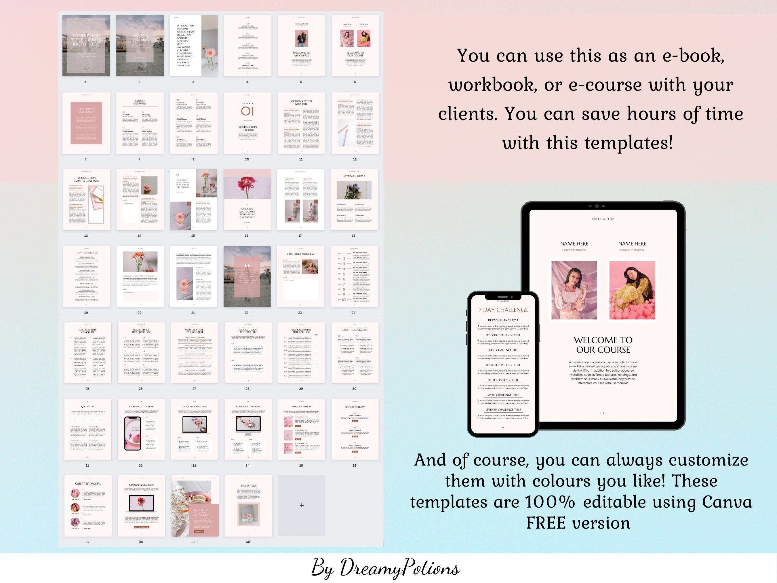 Online Course Workbook Example 40 Coaching/online Course Workbook Template for Coaches, Lead Magnet ...