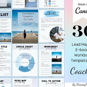 Lead Magnet Ebook Workbook For Coaching Template, eCourse Life Coaching Tool, Business Coaching Editable CANVA Template, Course Creator Book