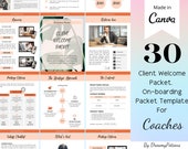 30 Client Welcome Packet Templates For Coaches, On Boarding Template, New Client Guide Template, Pricing Guide Template, Canva Templates,