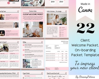 22 Client Welcome Packet Template For Coaches, Client Onboarding, Welcome Guide, Proposal template, New Client Service Guide, Canva Template