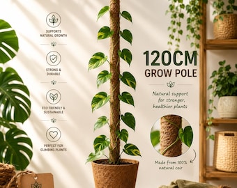 120cm Monstera Moss Pole | Large Plant Support Pole for Monstera, Philodendron, Pothos & Climbing Indoor Plants