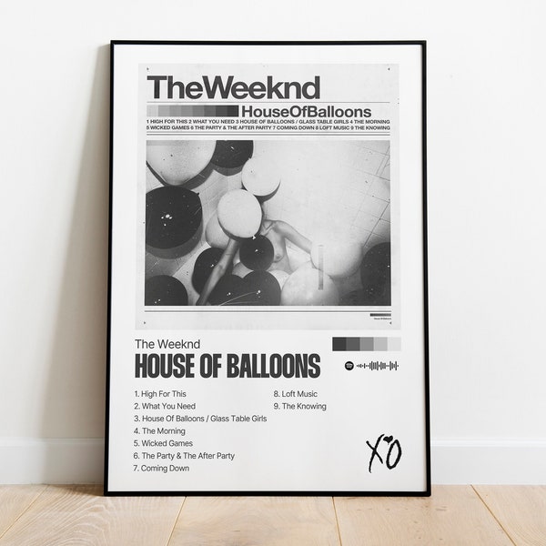 Digital House of Balloons Poster Print | The Weeknd Album Artwork | Instant Download