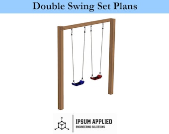 DIY Double Swing Set Woodworking Plans: Kids Outdoor Playground (Digital Download)