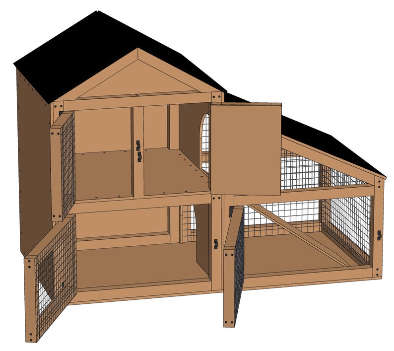 Two Tier Rabbit / Guinea Pig Hutch Plans & Assembly Etsy UK