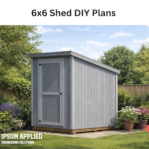6x6 Lean To Shed Plans PDF | Compact Backyard Storage Shed Blueprint | DIY Build Plan