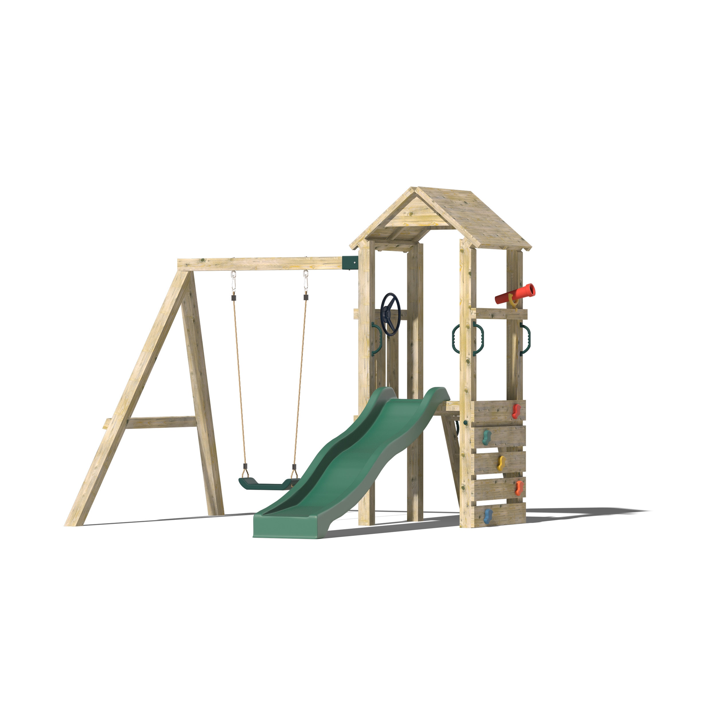 DIY Kids Climbing Frame Woodworking Plans: Slide, Rock Wall, Swing (PDF)