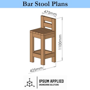 Bar Stool (4" x 2") Plans & Assembly Instructions - Comes with Cut List and Step-by-Step Guide