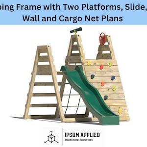 DIY Kids Climbing Frame Woodworking Plans: Outdoor Playset with Slide (Digital Build Plan PDF)