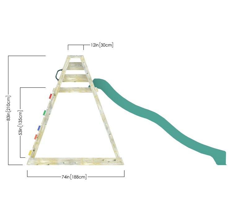 Aframe Climber With Slide and Rock Wall Plans & Assembly Instructions