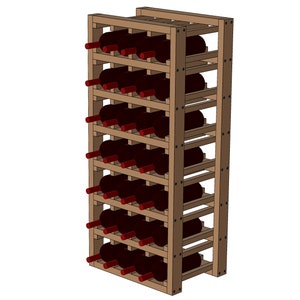 Wine Rack 28 Bottles Plans & Assembly Instructions Comes with Cut List and Step-by-Step Guide image 2