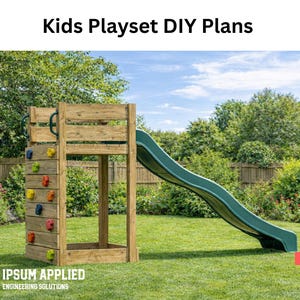 Progetti fai da te per strutture da arrampicata: parco giochi per bambini con scivolo e parete rocciosa (download digitale)