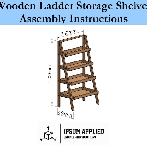 Plans d'étagères de rangement en bois et instructions de montage – Livré avec liste de coupe et guide étape par étape.