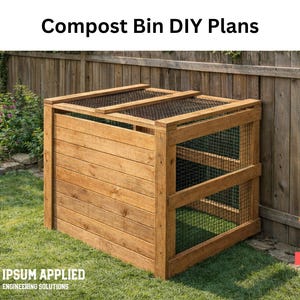 Planos de carpintería para compostera casera: tapa abatible y listones extraíbles (descarga en PDF)