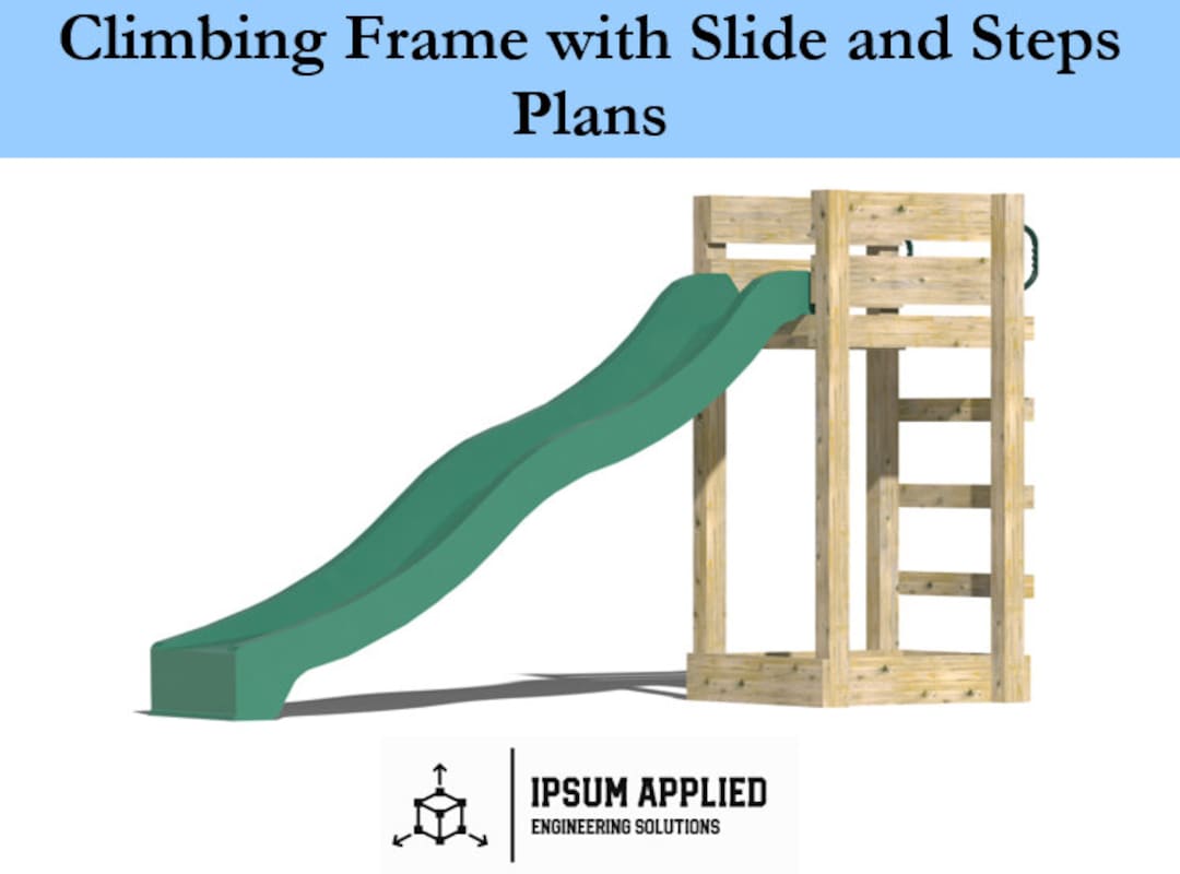 Climbing Frame With Slide and Wooden Climbers Plans & Assembly