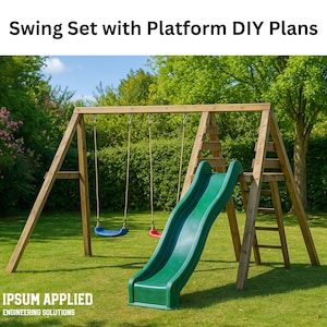DIY Playset Woodworking Plans: Double Swing, Platform & Slide – Kids Outdoor Wooden Playground Guide