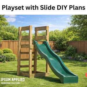 Planos de carpintería para trepar un parque infantil al aire libre con tobogán (descarga digital)