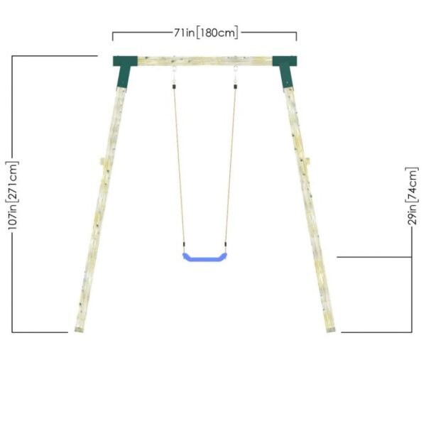 Kids Single Swing Set Plans & Assembly Instructions Comes With Cut List