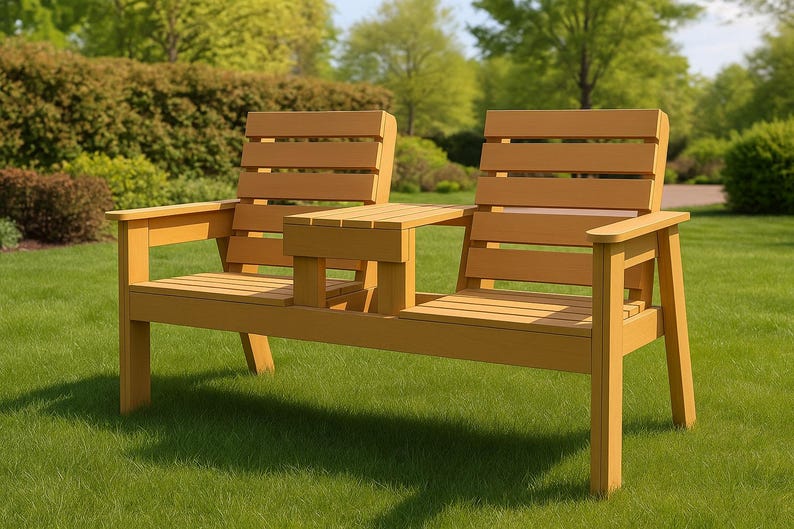 Jack and Jill Garden Bench Woodworking Plans: DIY Loveseat (PDF) image 4