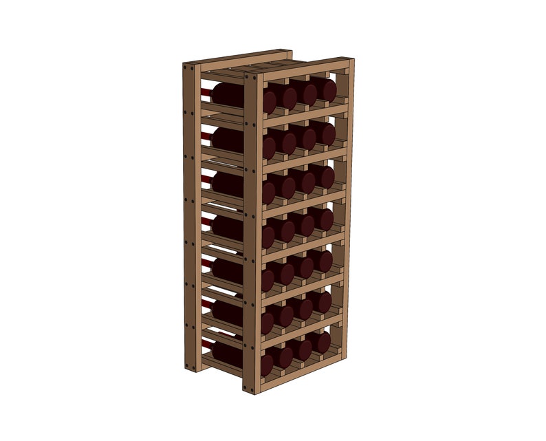 Wine Rack 28 Bottles Plans & Assembly Instructions Comes with Cut List and Step-by-Step Guide image 5